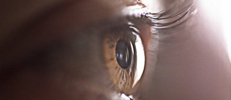 close up of woman's eye